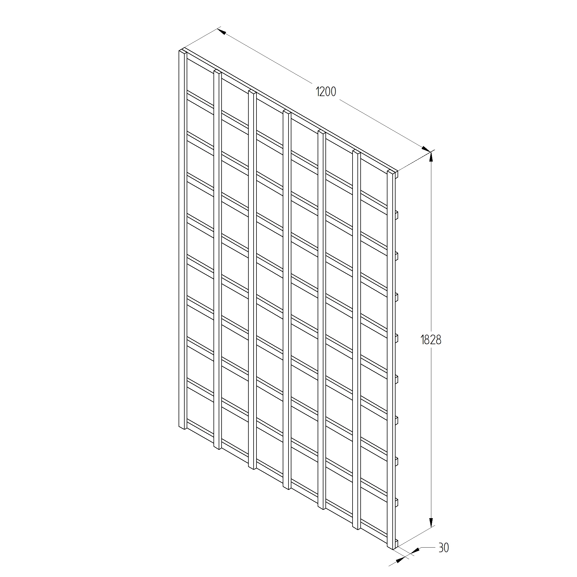 6ft Pine Trellis Panel, Pack Of 5 (W)120cm X (H)183cm 3 6ft Pine Trellis Panel, Pack Of 5 (W)120cm X (H)183cm - Image 3