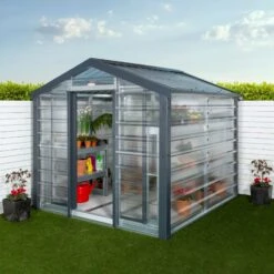 Adman Steel Sheds Multigrow 8x8.8 Greenhouse With Adjustable Vent -Plant Garden World adman steel sheds multigrow 8x8 8 greenhouse with adjustable vent5391538910356 01i bq
