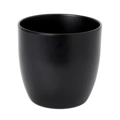 Black Ceramic Round Plant Pot (Dia)21.5cm