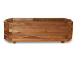 Blooma Bopha Brown Wooden Rectangular Trough