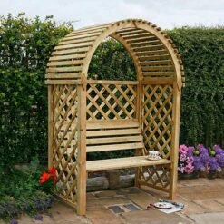 Blooma Chiltern Arbour, (H)1990mm (W)1340mm (D)800mm - Assembly Service Included -Plant Garden World blooma chiltern arbour h 1990mm w 1340mm d 800mm assembly service included5397007111705 02i bq