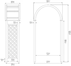 Blooma Chiltern Round Top Softwood Arch - Assembly Service Included -Plant Garden World blooma chiltern round top softwood arch assembly service included5397007111682 01t bq
