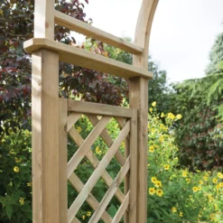 Blooma Chiltern Round Top Softwood Arch - Assembly Service Included -Plant Garden World blooma chiltern round top softwood arch assembly service included5397007111682 02i bq