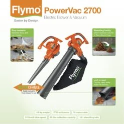 Flymo PowerVac 2700 Corded 2700W 100-230V Blower & Vacuum -Plant Garden World flymo powervac 2700 corded 2700w 100 230v blower vacuum7392930664807 01t bq