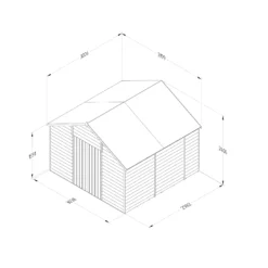 Forest Garden 10x10 Apex Pressure Treated Overlap Wooden Shed With Floor (Base Included) - Assembly Service Included -Plant Garden World forest garden 10x10 apex pressure treated overlap wooden shed with floor base included assembly service included5013053192801 01t