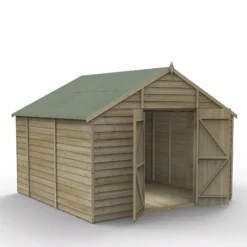 Forest Garden 10x10 Apex Pressure Treated Overlap Wooden Shed With Floor