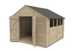 Forest Garden 10x10 Ft Apex Overlap Wooden 2 Door 4 Windows Shed With Floor - Assembly Service Included -Plant Garden World forest garden 10x10 ft apex overlap wooden 2 door 4 windows shed with floor assembly service included5013053178027 21c bq
