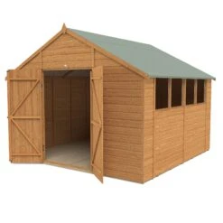 Forest Garden 10x10 Ft Apex Shiplap Wooden 2 Door 4 Windows Shed With Floor - Assembly Service Included -Plant Garden World forest garden 10x10 ft apex shiplap wooden 2 door 4 windows shed with floor assembly service included5013053182789 02c bq