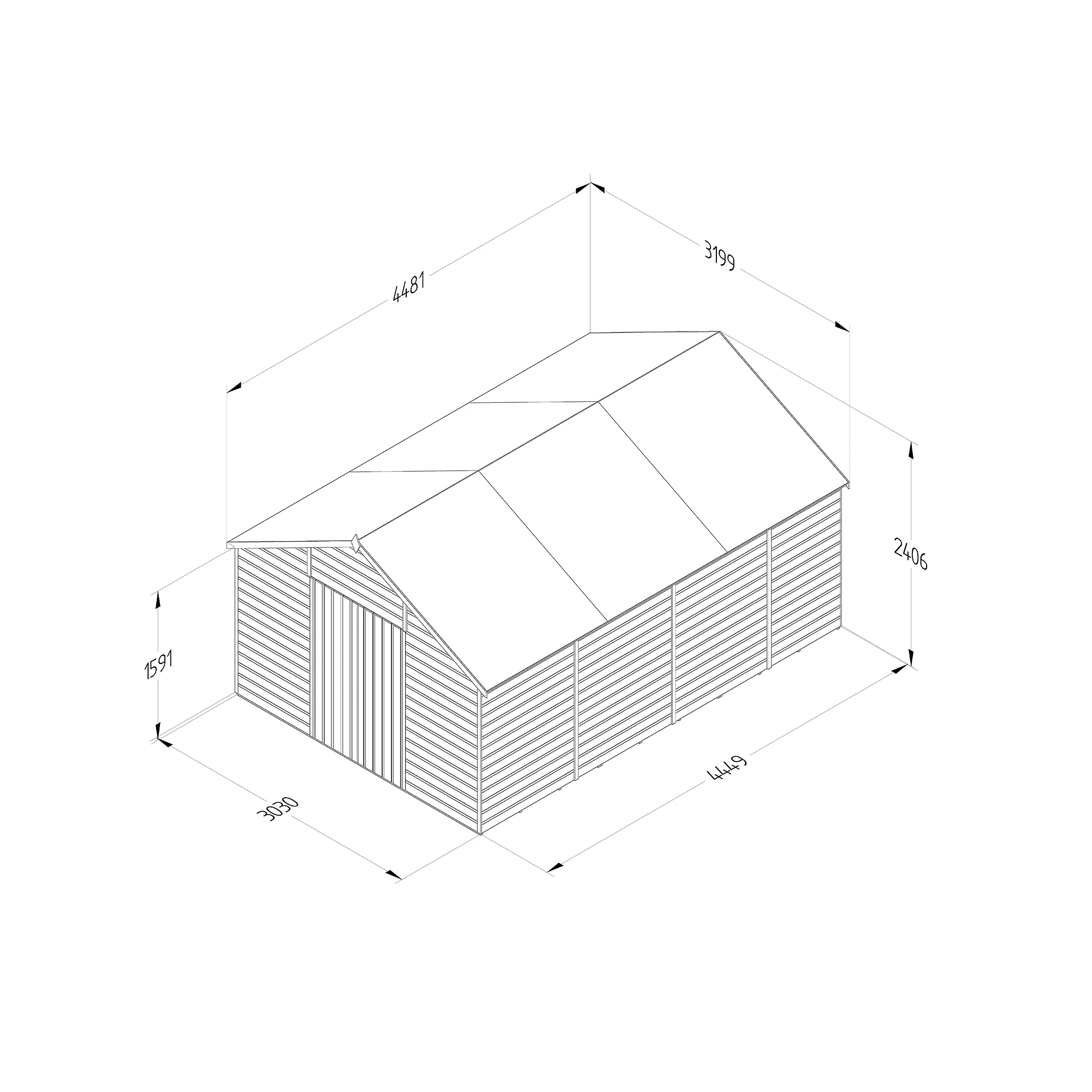Forest Garden 10x15 Apex Dip Treated Shiplap Wooden Shed With Floor - Assembly Service Included 6 Forest Garden 10x15 Apex Dip Treated Shiplap Wooden Shed With Floor - Assembly Service Included - Image 6