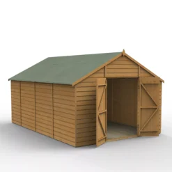 Forest Garden 10x15 Apex Dip Treated Shiplap Wooden Shed With Floor (Base Included) - Assembly Service Included