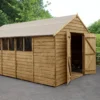 Forest Garden 10x15 Ft Apex Overlap Wooden 2 Door 6 Windows Shed With Floor