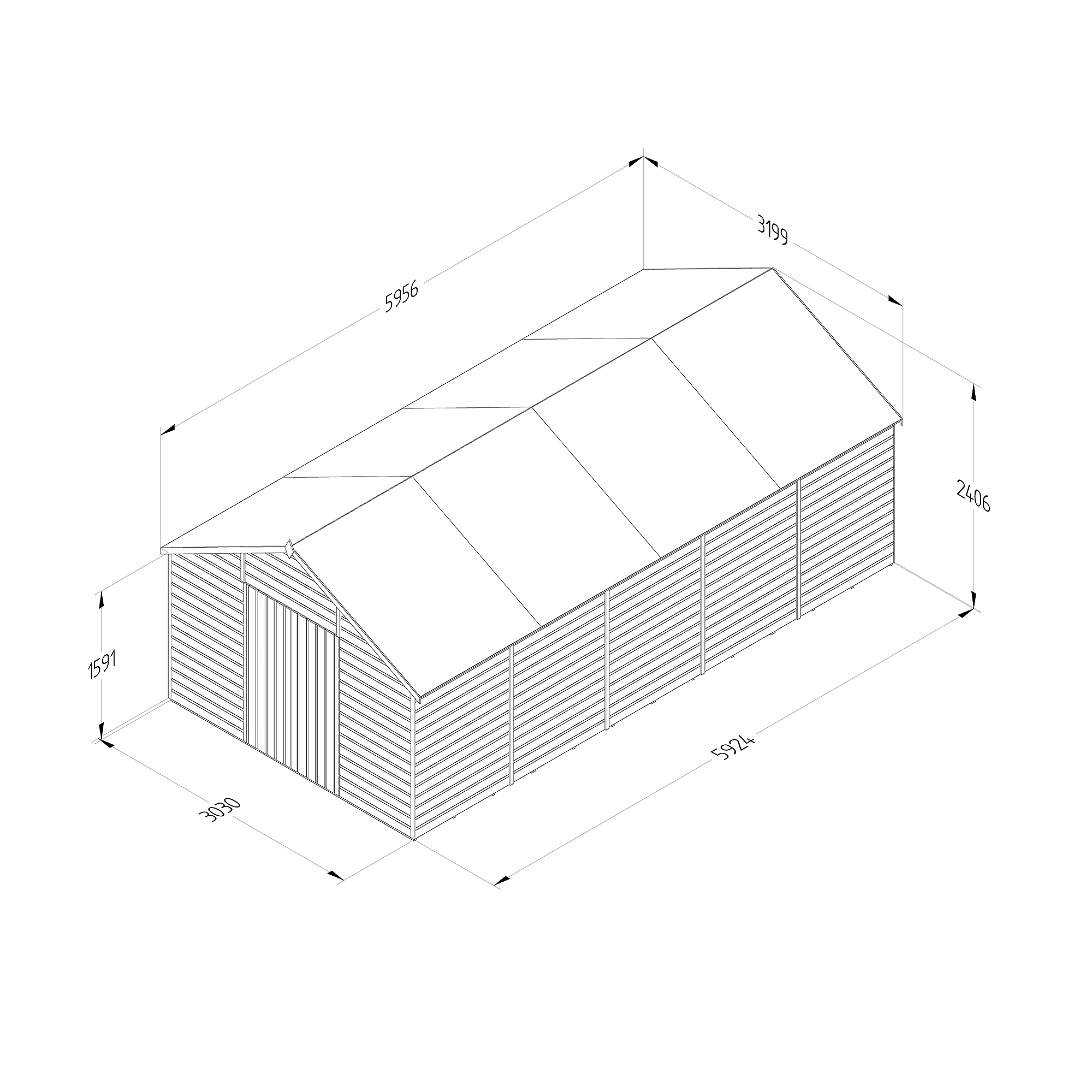 Forest Garden 10x20 Apex Dip Treated Shiplap Wooden Shed With Floor - Assembly Service Included 8 Forest Garden 10x20 Apex Dip Treated Shiplap Wooden Shed With Floor - Assembly Service Included - Image 8