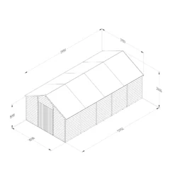 Forest Garden 10x20 Apex Pressure Treated Overlap Wooden Shed With Floor (Base Included) - Assembly Service Included -Plant Garden World forest garden 10x20 apex pressure treated overlap wooden shed with floor base included assembly service included5013053192825 01t