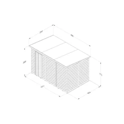 Forest Garden 10x6 Pent Dip Treated Shiplap Wooden Shed With Floor (Base Included) -Plant Garden World forest garden 10x6 pent dip treated shiplap wooden shed with floor base included 5013053193884 02i