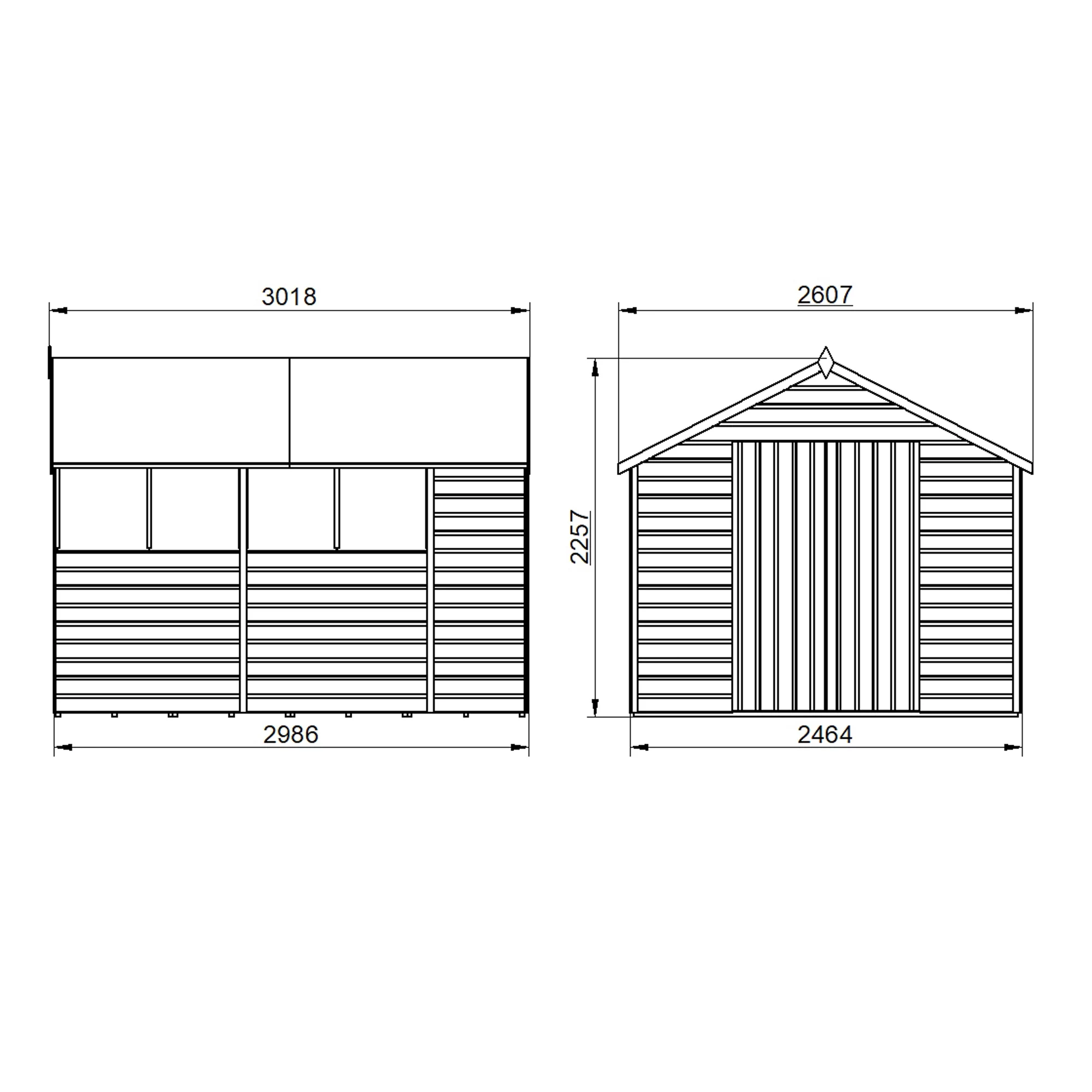 Forest Garden 10x8 Ft Apex Shiplap Wooden 2 Door 4 Windows Shed With Floor - Assembly Service Included 19 Forest Garden 10x8 Ft Apex Shiplap Wooden 2 Door 4 Windows Shed With Floor - Assembly Service Included - Image 19