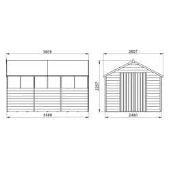 Forest Garden 12x8 Ft Apex Overlap Wooden 2 Door 6 Windows Shed With Floor -Plant Garden World forest garden 12x8 ft apex overlap wooden 2 door 6 windows shed with floor5013053177983 01t bq