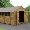 Forest Garden 20x10 Ft Apex Overlap Wooden 2 Door 8 Windows Shed With Floor - Assembly Service Included