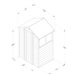 Forest Garden 4x3 Apex Pressure Treated Overlap Wooden Shed With Floor (Base Included) -Plant Garden World forest garden 4x3 apex pressure treated overlap wooden shed with floor base included 5013053192832 01t
