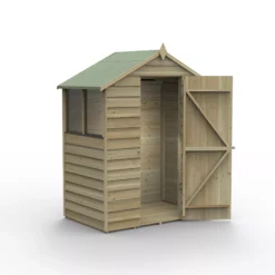 Forest Garden 5x3 Apex Pressure Treated Overlap Wooden Shed With Floor (Base Included) - Assembly Service Included