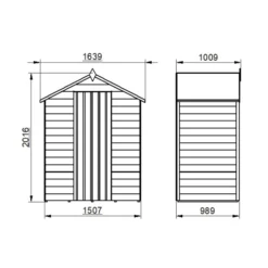 Forest Garden 5x3 Ft Apex Overlap Wooden Shed With Floor (Base Included) -Plant Garden World forest garden 5x3 ft apex overlap wooden shed with floor base included 5013053177068 01t bq