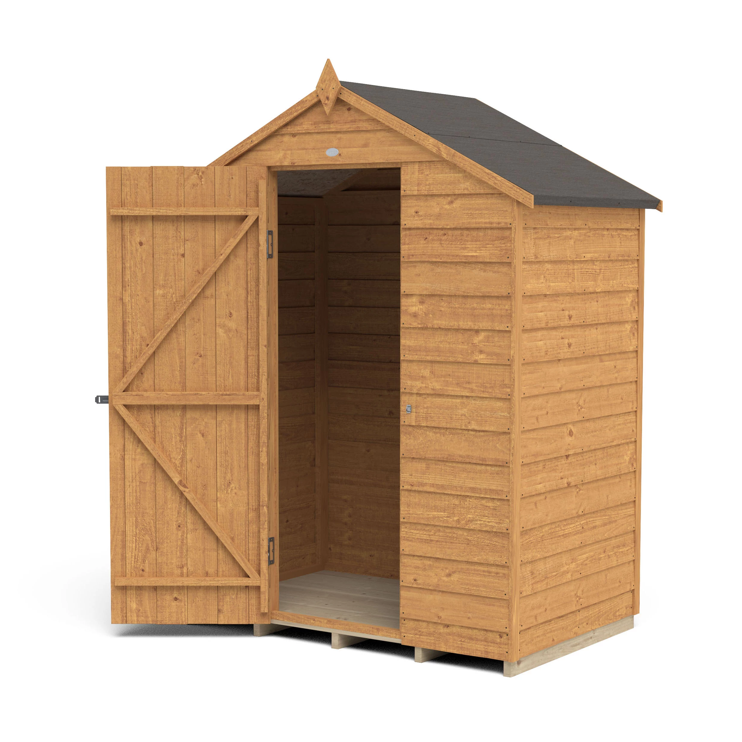 Forest Garden 5x3 Ft Apex Overlap Wooden Shed With Floor (Base Included) - Assembly Service Included 4 Forest Garden 5x3 Ft Apex Overlap Wooden Shed With Floor (Base Included) - Assembly Service Included - Image 4