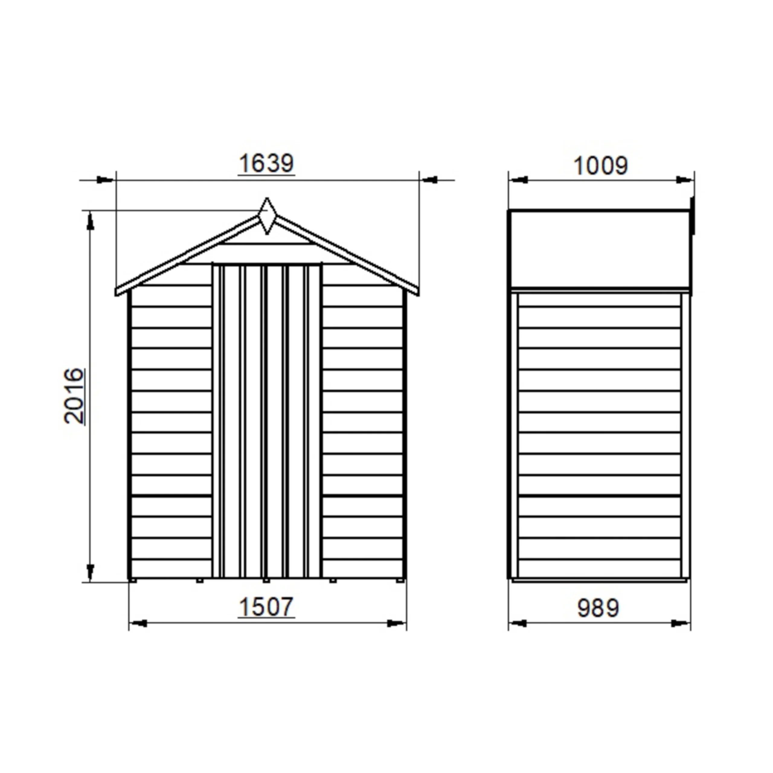 Forest Garden 5x3 Ft Apex Overlap Wooden Shed With Floor 7 Forest Garden 5x3 Ft Apex Overlap Wooden Shed With Floor - Image 7