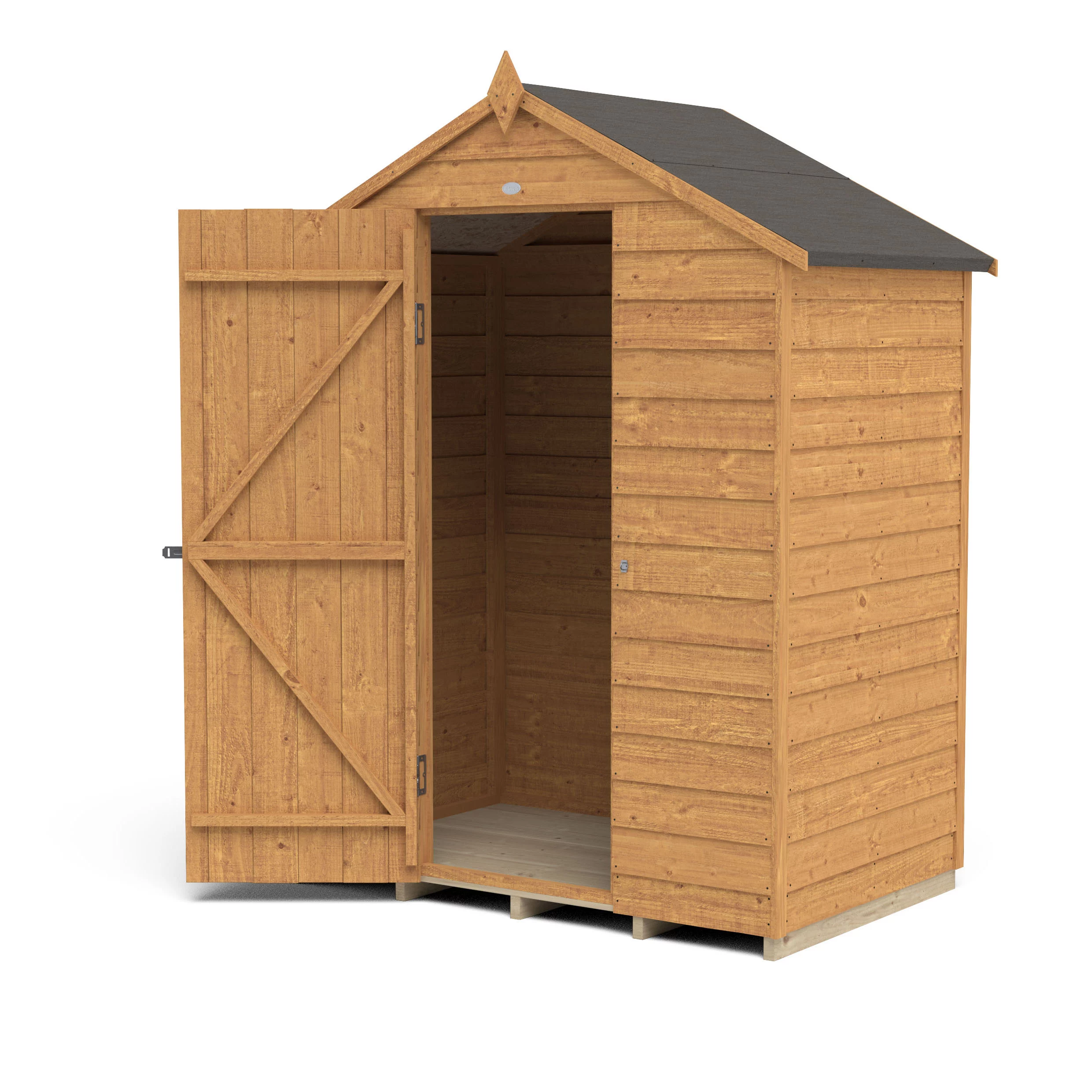 Forest Garden 5x3 Ft Apex Overlap Wooden Shed With Floor 4 Forest Garden 5x3 Ft Apex Overlap Wooden Shed With Floor - Image 4