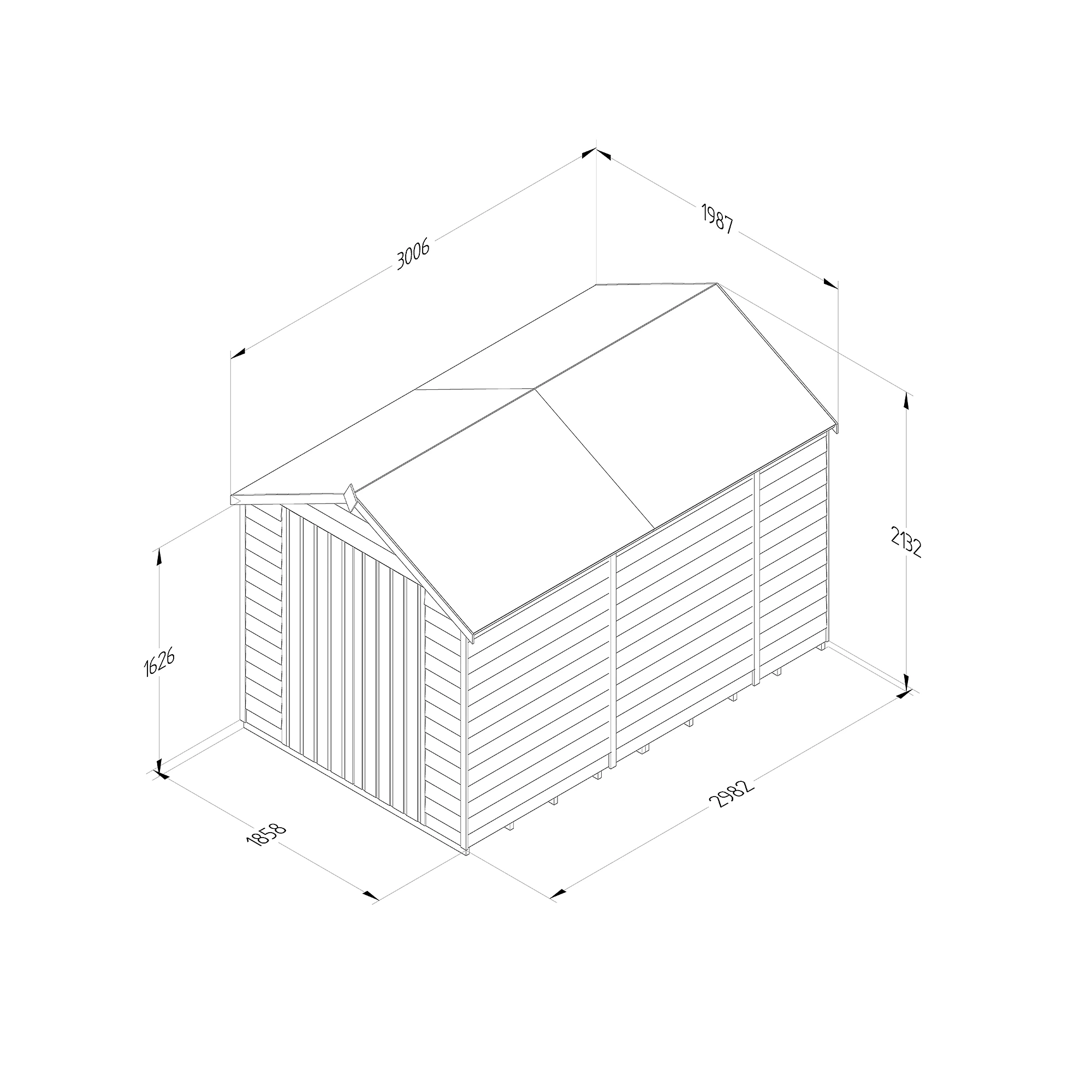 Forest Garden 6x10 Apex Pressure Treated Overlap Wooden Shed With Floor - Assembly Service Included 9 Forest Garden 6x10 Apex Pressure Treated Overlap Wooden Shed With Floor - Assembly Service Included - Image 9