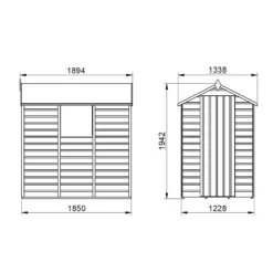 Forest Garden 6x4 Ft Apex Shiplap Wooden Shed With Floor (Base Included) -Plant Garden World forest garden 6x4 ft apex shiplap wooden shed with floor base included 5013053178683 03t bq