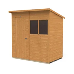 Forest Garden 6x4 Ft Pent Shiplap Wooden 2 Windows Shed With Floor (Base Included) -Plant Garden World forest garden 6x4 ft pent shiplap wooden 2 windows shed with floor base included 5013053178898 02c bq