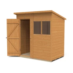 Forest Garden 6x4 Ft Pent Shiplap Wooden 2 Windows Shed With Floor (Base Included) -Plant Garden World forest garden 6x4 ft pent shiplap wooden 2 windows shed with floor base included 5013053178898 03c bq
