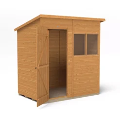 Forest Garden 6x4 Ft Pent Shiplap Wooden 2 Windows Shed With Floor (Base Included) -Plant Garden World forest garden 6x4 ft pent shiplap wooden 2 windows shed with floor base included 5013053178898 04c bq