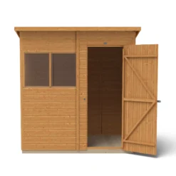 Forest Garden 6x4 Ft Pent Shiplap Wooden 2 Windows Shed With Floor (Base Included) -Plant Garden World forest garden 6x4 ft pent shiplap wooden 2 windows shed with floor base included 5013053178898 06c bq