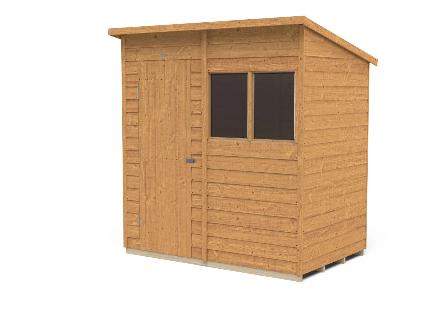 Forest Garden 6x4 Pent Dip Treated Overlap Wooden Shed With Floor (Base Included) 2 Forest Garden 6x4 Pent Dip Treated Overlap Wooden Shed With Floor (Base Included) - Image 2