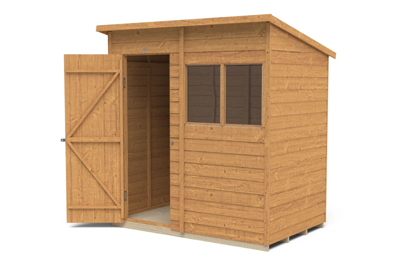Forest Garden 6x4 Pent Dip Treated Overlap Wooden Shed With Floor (Base Included) 4 Forest Garden 6x4 Pent Dip Treated Overlap Wooden Shed With Floor (Base Included) - Image 4