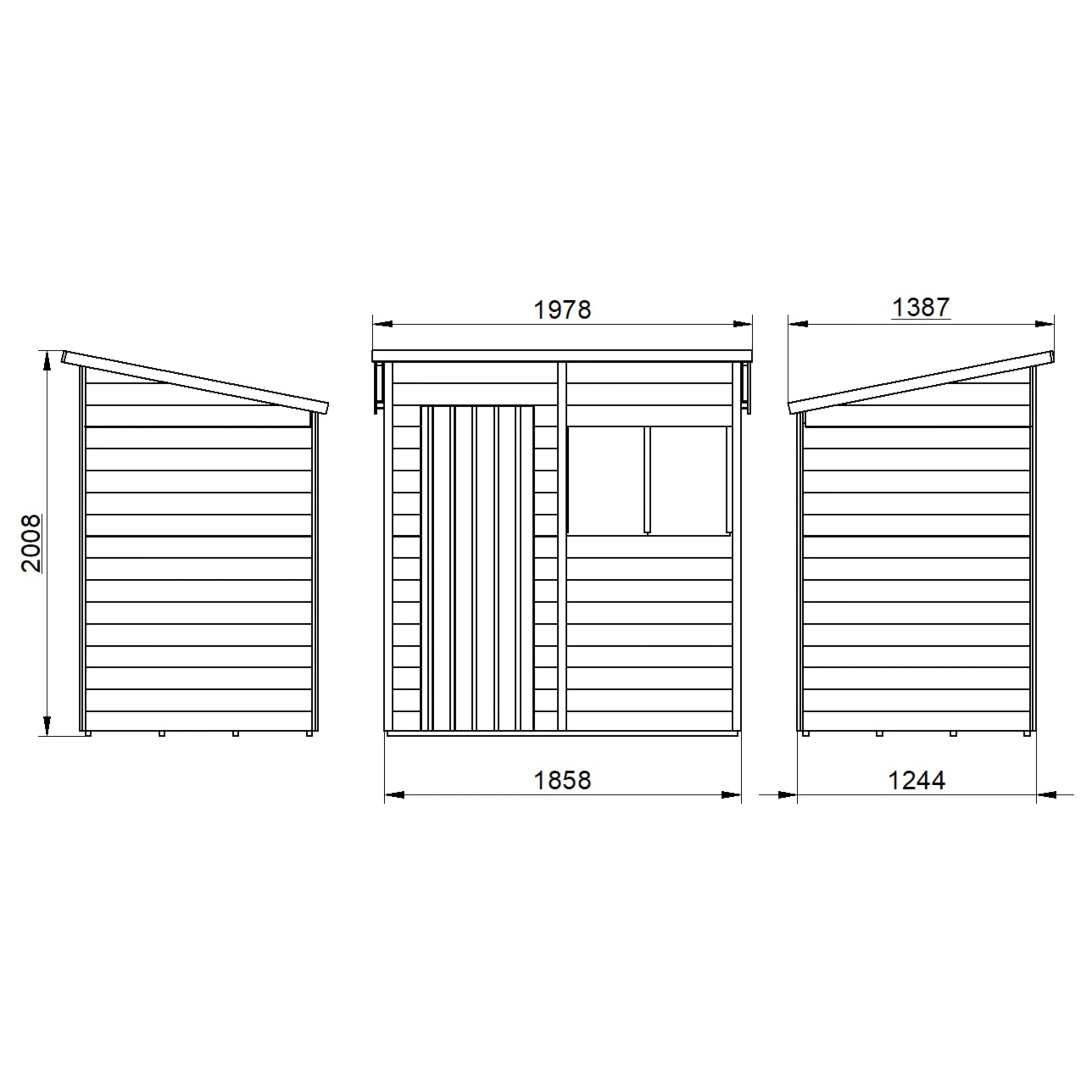 Forest Garden 6x4 Pent Dip Treated Overlap Wooden Shed With Floor (Base Included) - Assembly Service Included 7 Forest Garden 6x4 Pent Dip Treated Overlap Wooden Shed With Floor (Base Included) - Assembly Service Included - Image 7