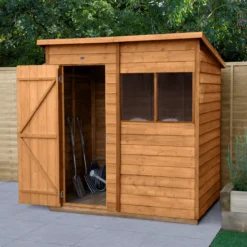 Forest Garden 6x4 Pent Dip Treated Overlap Wooden Shed With Floor