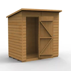 Forest Garden 6x4 Pent Dip Treated Shiplap Wooden Shed With Floor - Assembly Service Included
