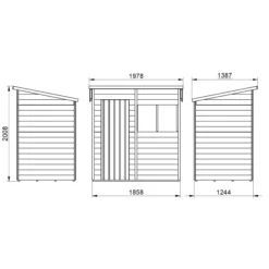 Forest Garden 6x4 Pent Pressure Treated Overlap Wooden Shed With Floor (Base Included) - Assembly Service Included -Plant Garden World forest garden 6x4 pent pressure treated overlap wooden shed with floor base included assembly service included5013053178416 01t bq