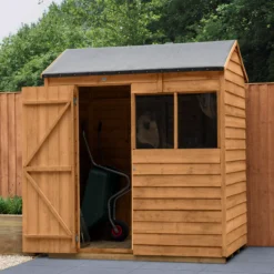 Forest Garden 6x4 Reverse Apex Dip Treated Overlap Wooden Shed With Floor