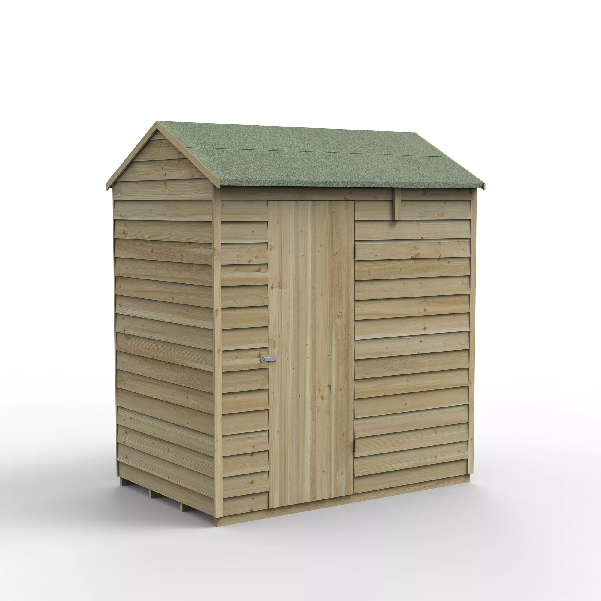Forest Garden 6x4 Reverse Apex Pressure Treated Overlap Wooden Shed With Floor 2 Forest Garden 6x4 Reverse Apex Pressure Treated Overlap Wooden Shed With Floor - Image 2