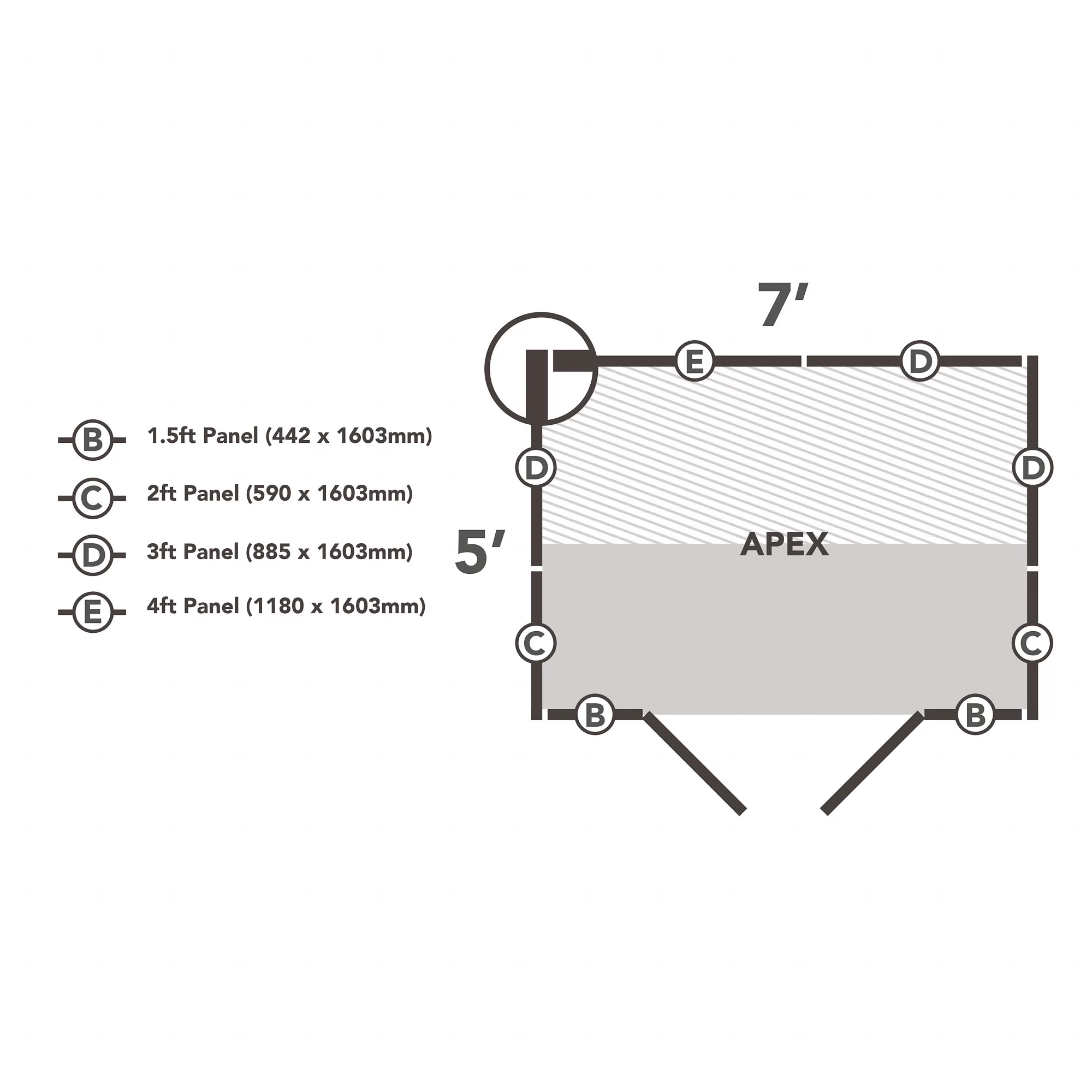Forest Garden 7x5 Apex Dip Treated Shiplap Wooden Shed With Floor (Base Included) 3 Forest Garden 7x5 Apex Dip Treated Shiplap Wooden Shed With Floor (Base Included) - Image 3