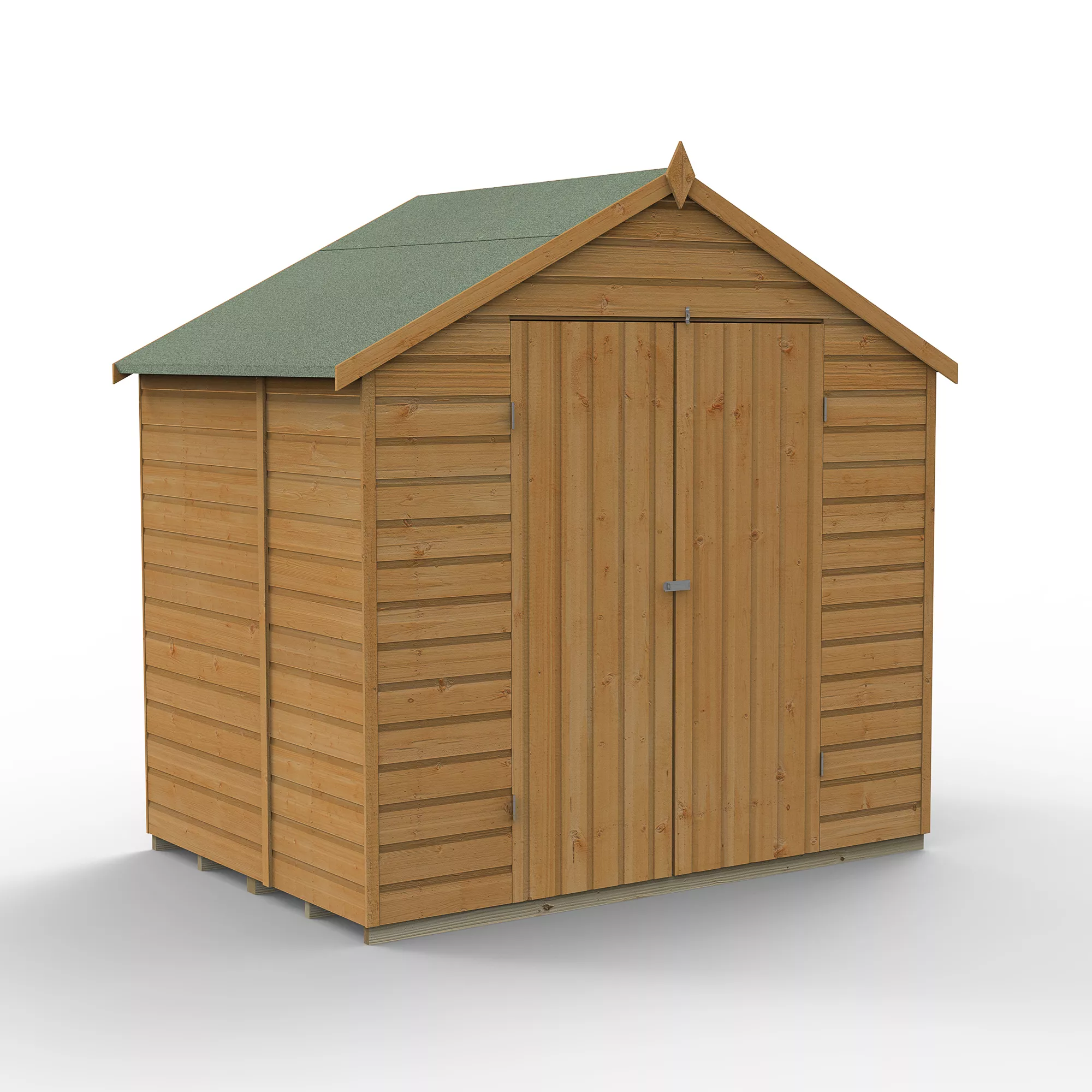 Forest Garden 7x5 Apex Dip Treated Shiplap Wooden Shed With Floor (Base Included) 2 Forest Garden 7x5 Apex Dip Treated Shiplap Wooden Shed With Floor (Base Included) - Image 2