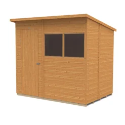 Forest Garden 7x5 Ft Pent Shiplap Wooden 2 Windows Shed With Floor (Base Included) -Plant Garden World forest garden 7x5 ft pent shiplap wooden 2 windows shed with floor base included 5013053178942 02c bq