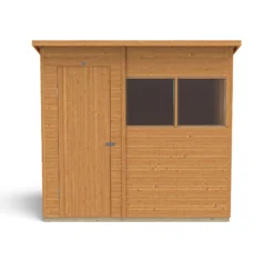 Forest Garden 7x5 Ft Pent Shiplap Wooden 2 Windows Shed With Floor (Base Included) -Plant Garden World forest garden 7x5 ft pent shiplap wooden 2 windows shed with floor base included 5013053178942 04c bq