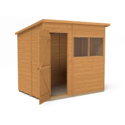 Forest Garden 7x5 Ft Pent Shiplap Wooden 2 Windows Shed With Floor (Base Included) - Assembly Service Included -Plant Garden World forest garden 7x5 ft pent shiplap wooden 2 windows shed with floor base included assembly service included5013053178959 03c bq