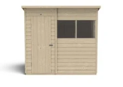 Forest Garden 7x5 Pent Pressure Treated Overlap Wooden Shed With Floor (Base Included) -Plant Garden World forest garden 7x5 pent pressure treated overlap wooden shed with floor base included 5013053178508 02c bq