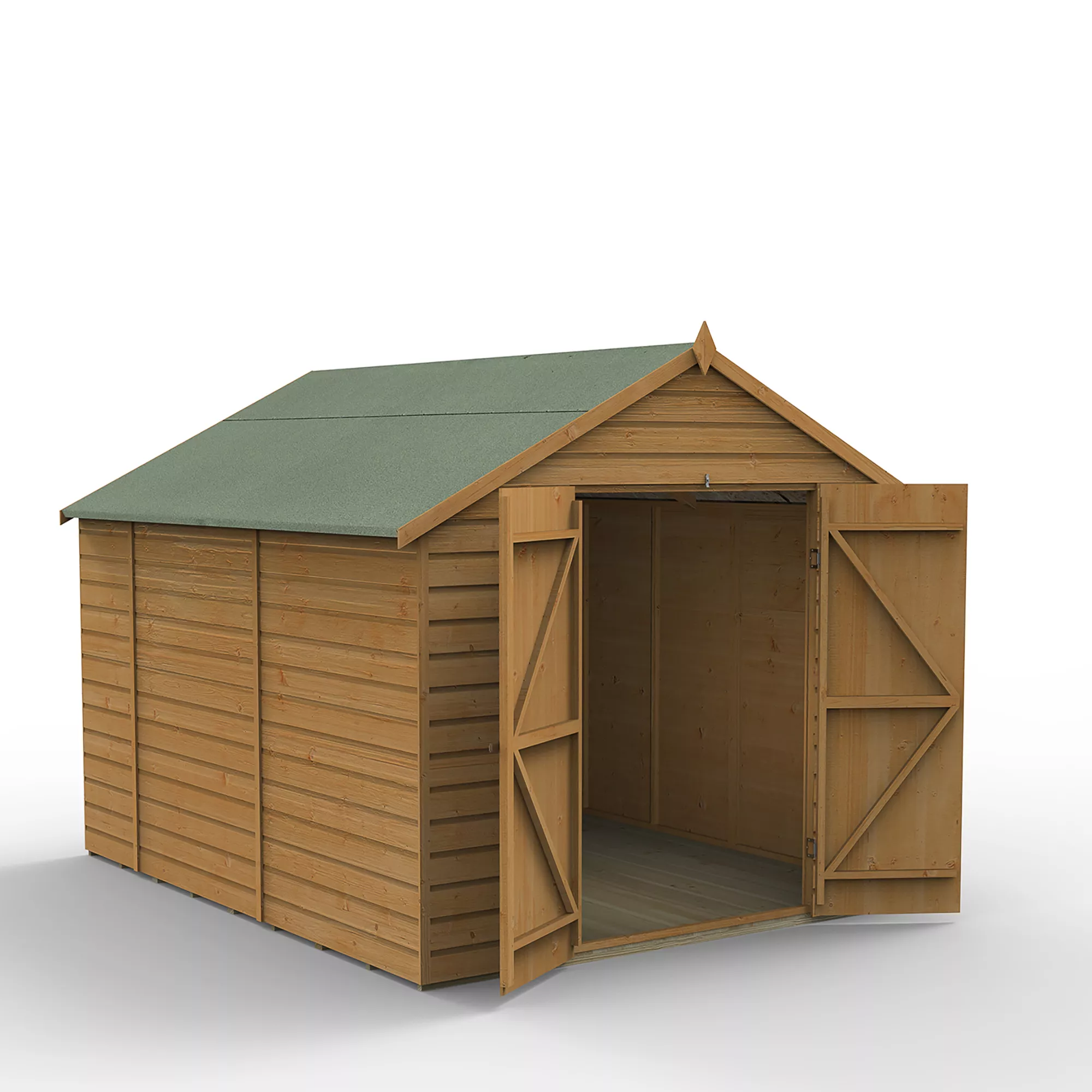 Forest Garden 8x10 Apex Dip Treated Shiplap Wooden Shed With Floor 1 Forest Garden 8x10 Apex Dip Treated Shiplap Wooden Shed With Floor
