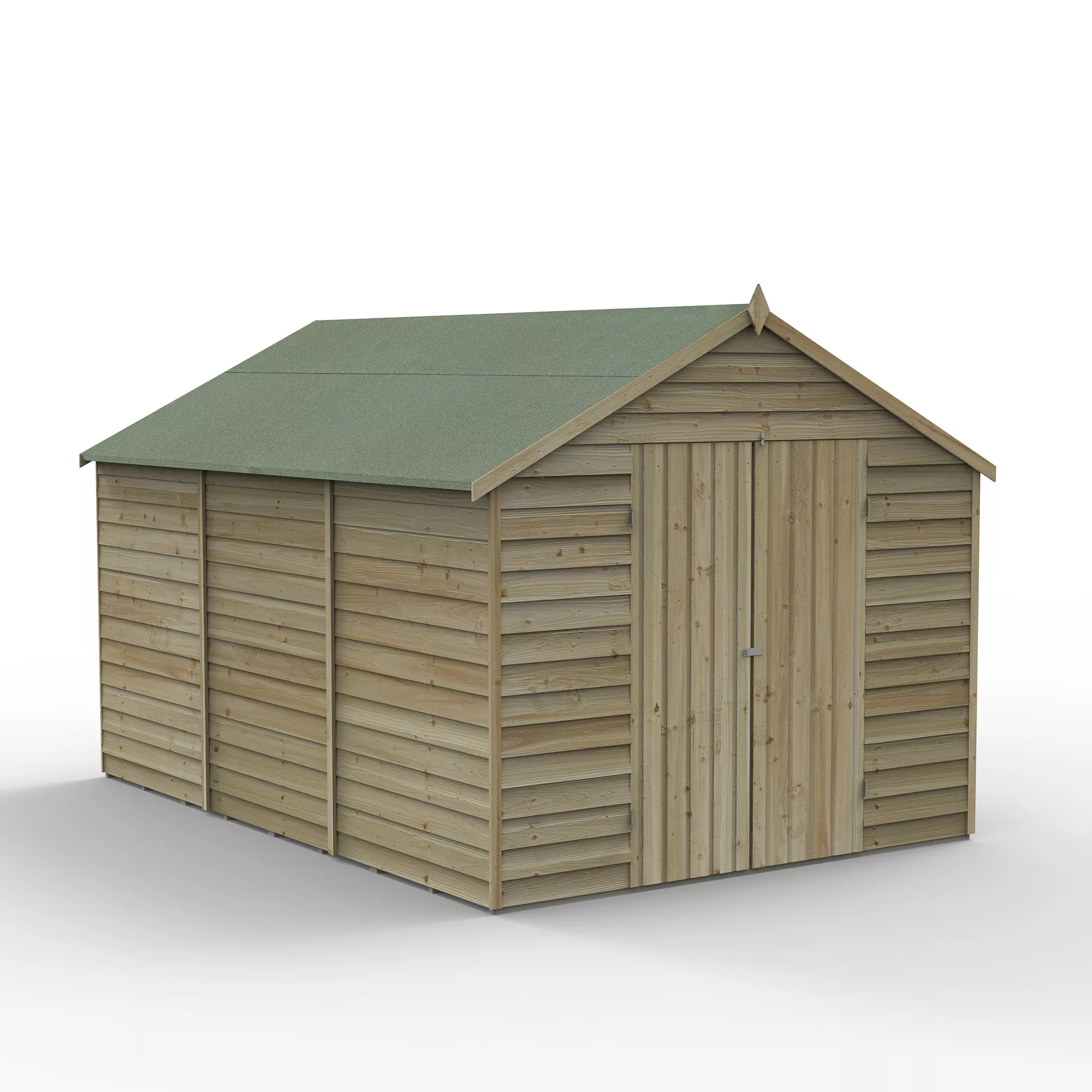 Forest Garden 8x12 Apex Pressure Treated Overlap Wooden Shed With Floor 2 Forest Garden 8x12 Apex Pressure Treated Overlap Wooden Shed With Floor - Image 2