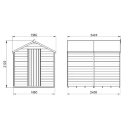 Forest Garden 8x6 Apex Pressure Treated Overlap Wooden Shed With Floor (Base Included) -Plant Garden World forest garden 8x6 apex pressure treated overlap wooden shed with floor base included 5013053177419 01t bq